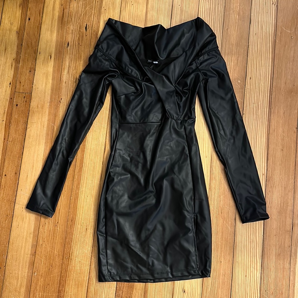 NWT Fashion Nova Almost Everyday Faux Leather dress